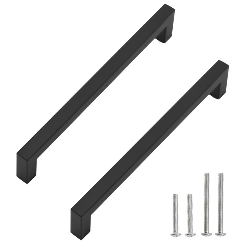 Redunest Cabinet Pulls Matte Black Cabinet Handles Square Drawer Pulls  20 Pack 8-4/5 Inch Stainless Steel Kitchen Door Cupboard Cabinet Handles  Drawer Hardware Handles  224mm Hole Centers - Image 1